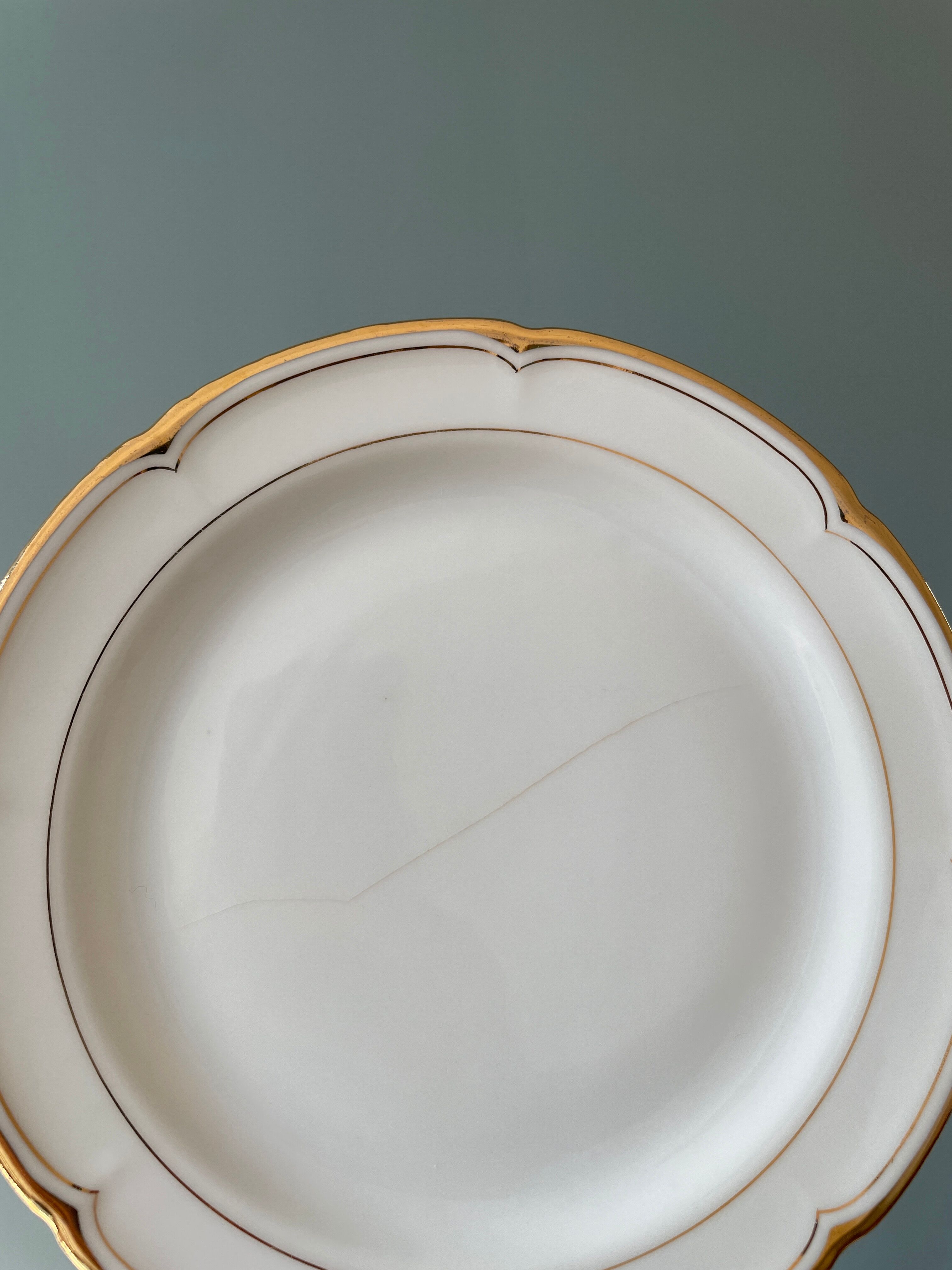 Series of 11 antique dessert plates in Vierzon porcelain