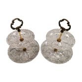 Ancient pair of cut glass table servants