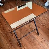 Mahogany folding table mirror top