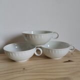 Set of 3 cups in porcelain from Limoges vintage France B&C
