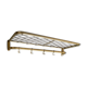 Fifties coat rack with brass net hat shelf