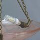French Art Deco Glass Pendant Light with Chain Suspension, Degue, 1920s - 1930s