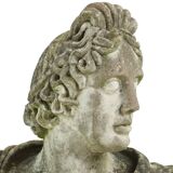 Beautiful Weathered Apollo Bust Garden Statue Cast Stone 65cm