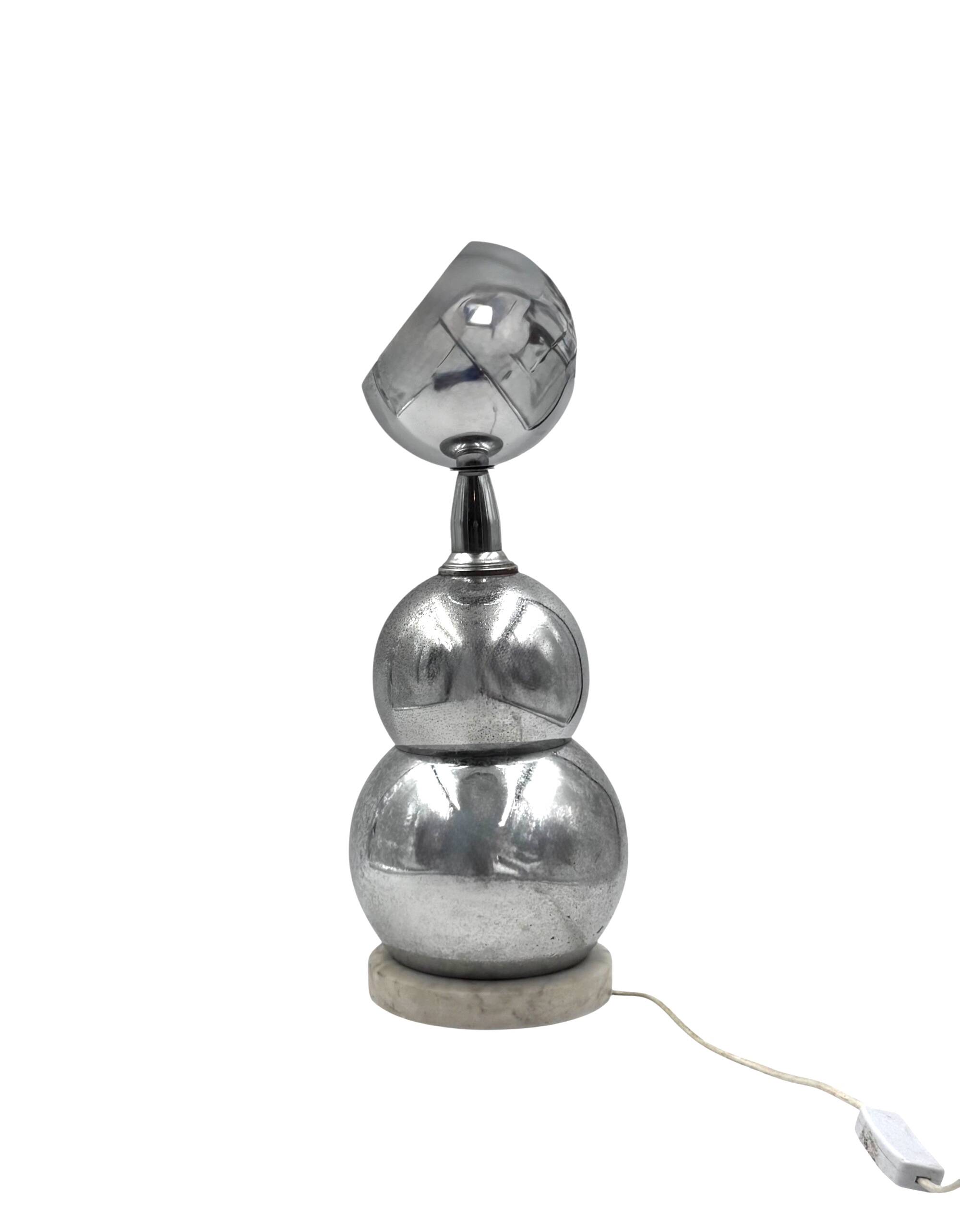 Space age chrome table Lamp, France 1970s