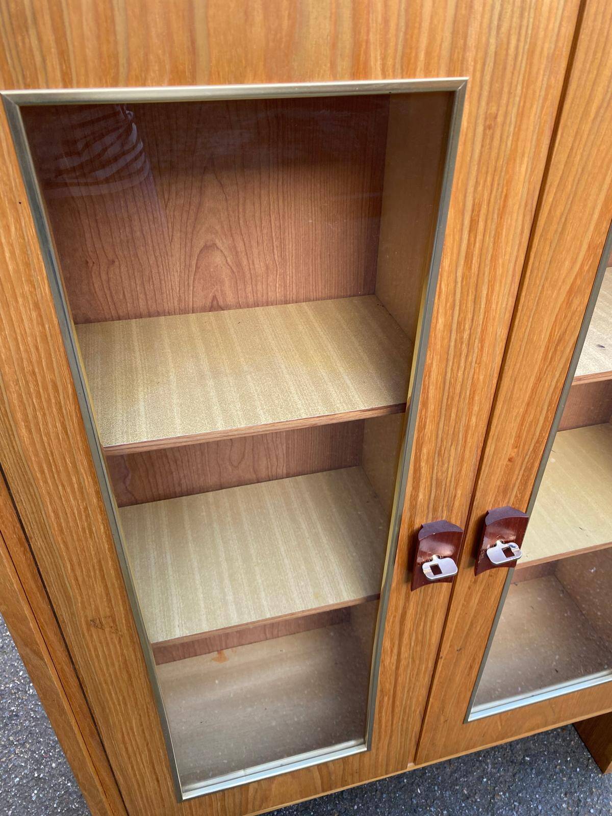 Scandinavian display cabinet, 2 sections, in oak, 1970.