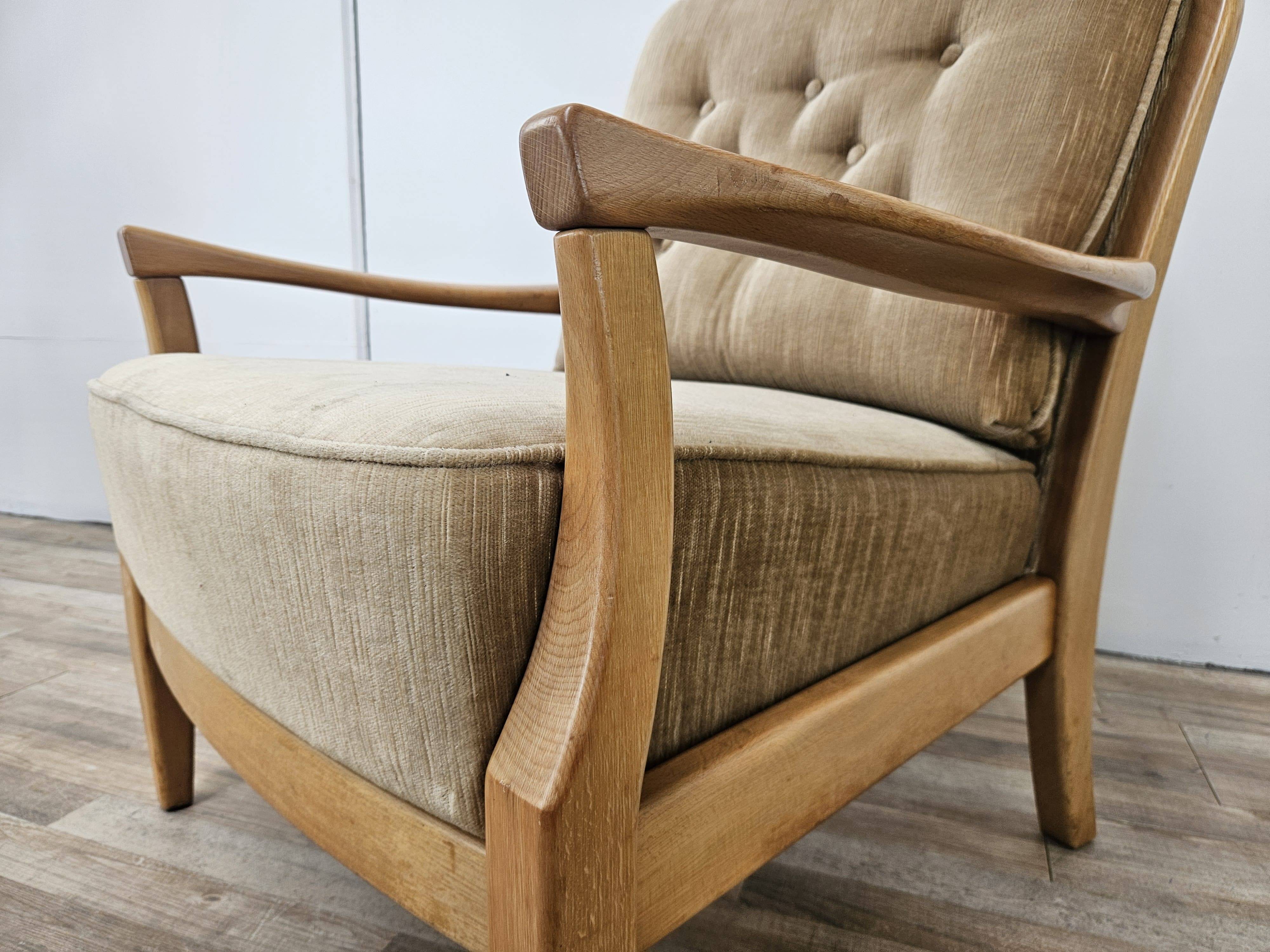 70s beech living room armchair