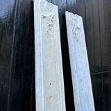 Pair of Louis XV pilasters in Carrara marble, 18th century