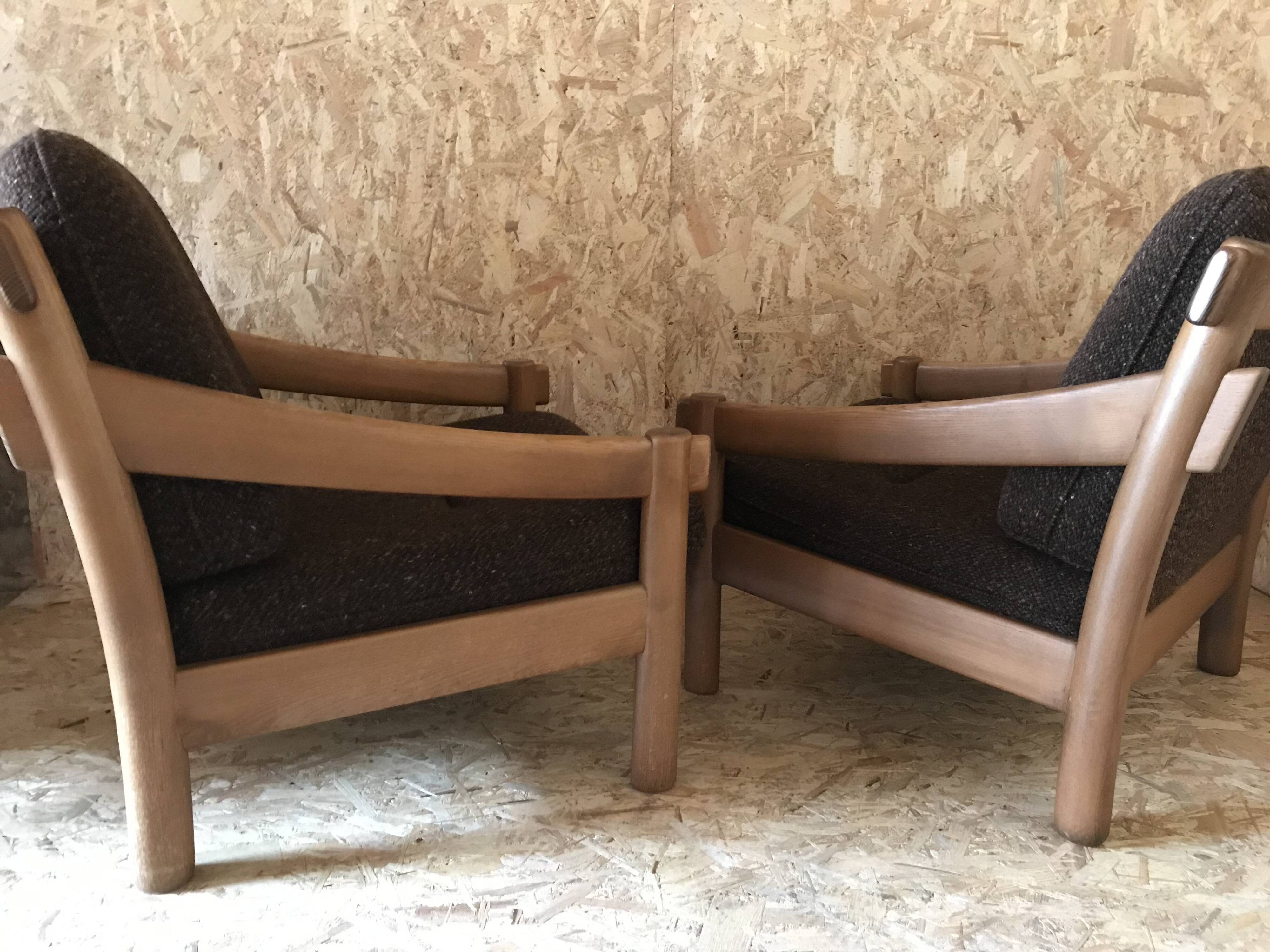 Pair of vintage brutalist armchairs circa 1980
