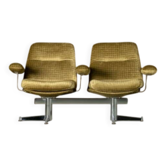 Vintage Space Age 2 Seater Sofa With Metal Frame, Italy, 1980s