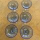 6 champagne glasses in blue glass and vintage transparent base