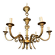 Bronze chandelier with ram's head motifs in the Louis XVI style, in the manner of Maison Jansen.