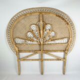Rattan headboard decoration peacock tail