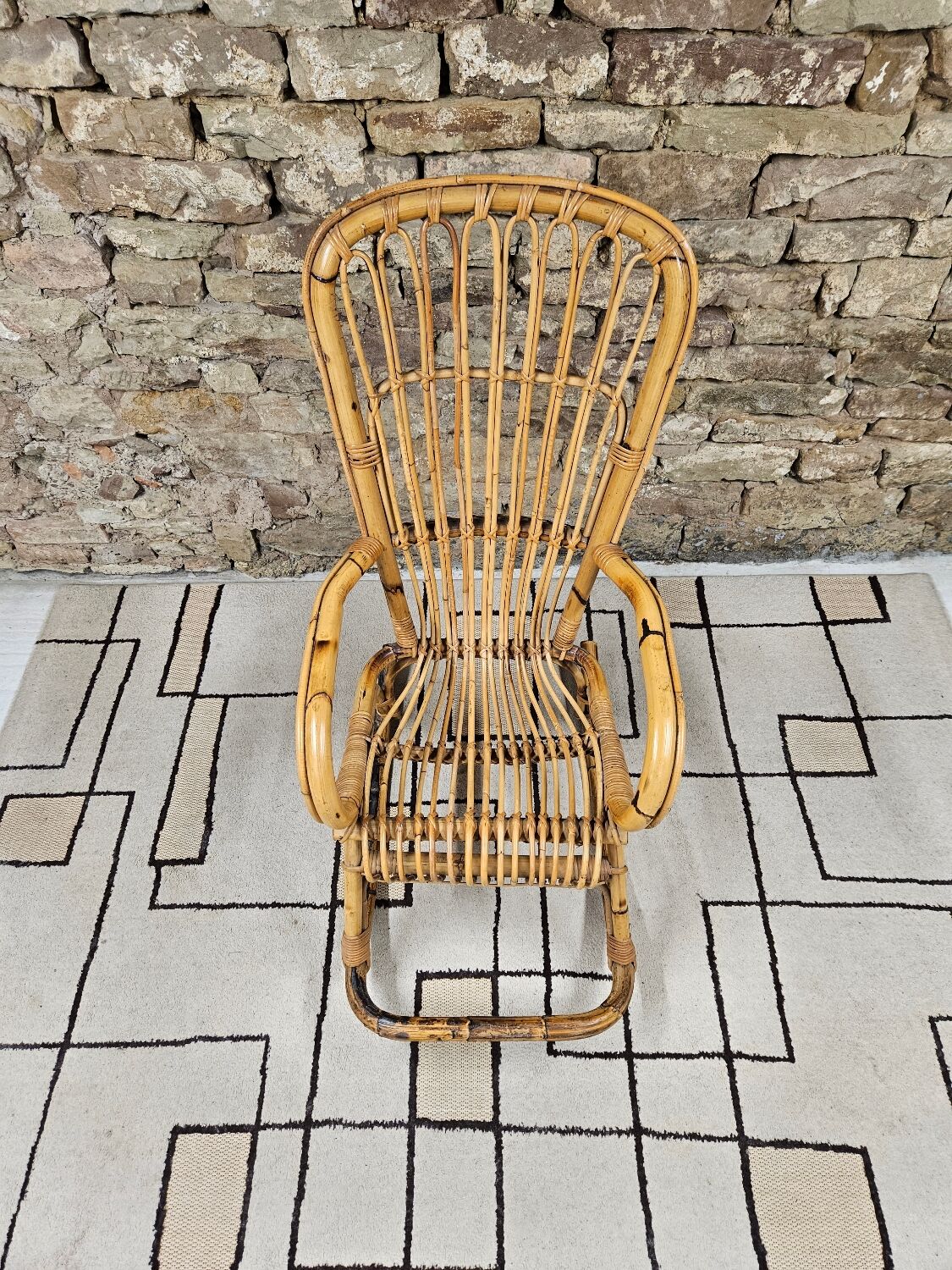 Rocking chair bambou 1950