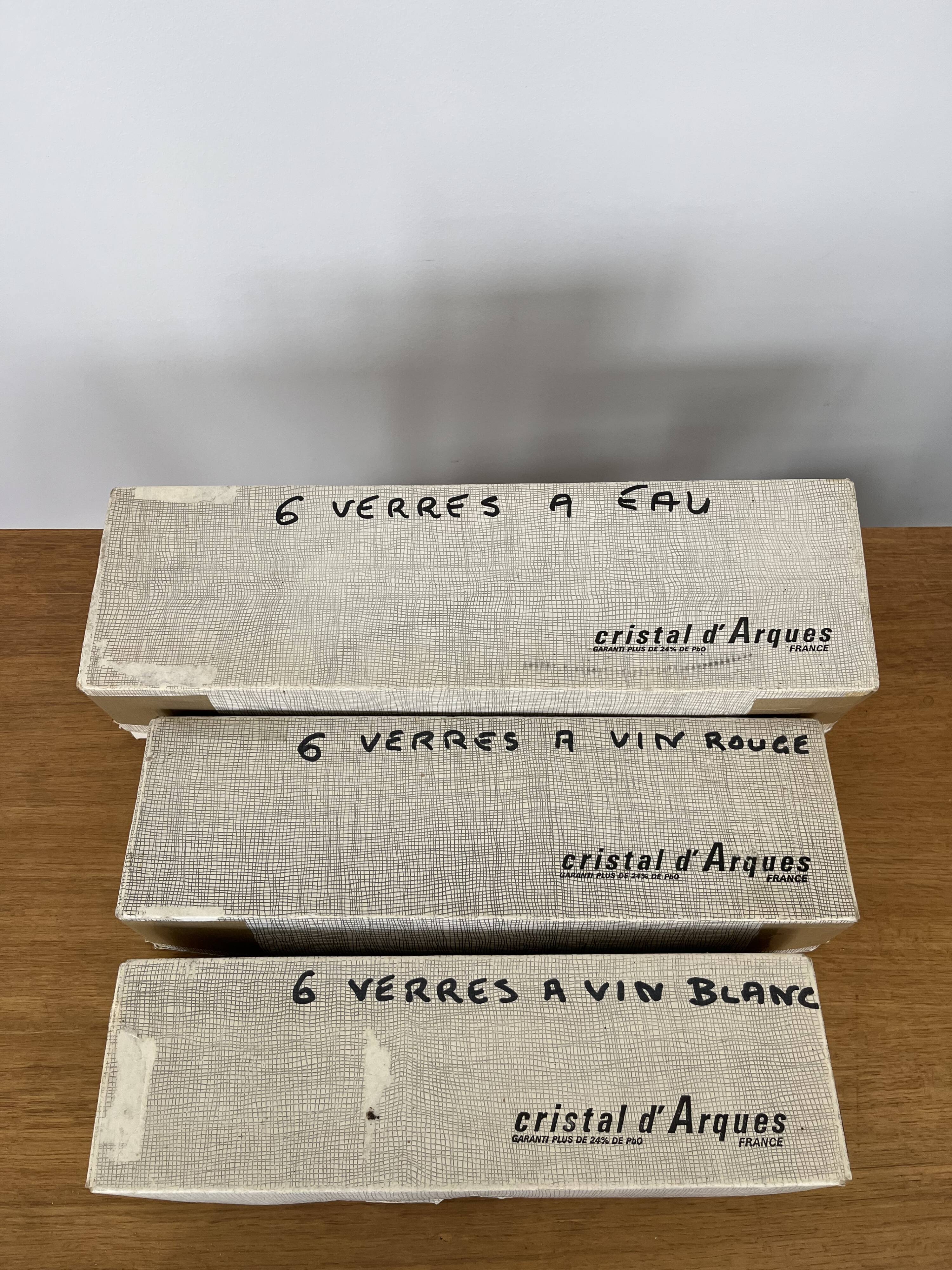 Service of 3x6 "Élysée" crystal glasses from Arques.