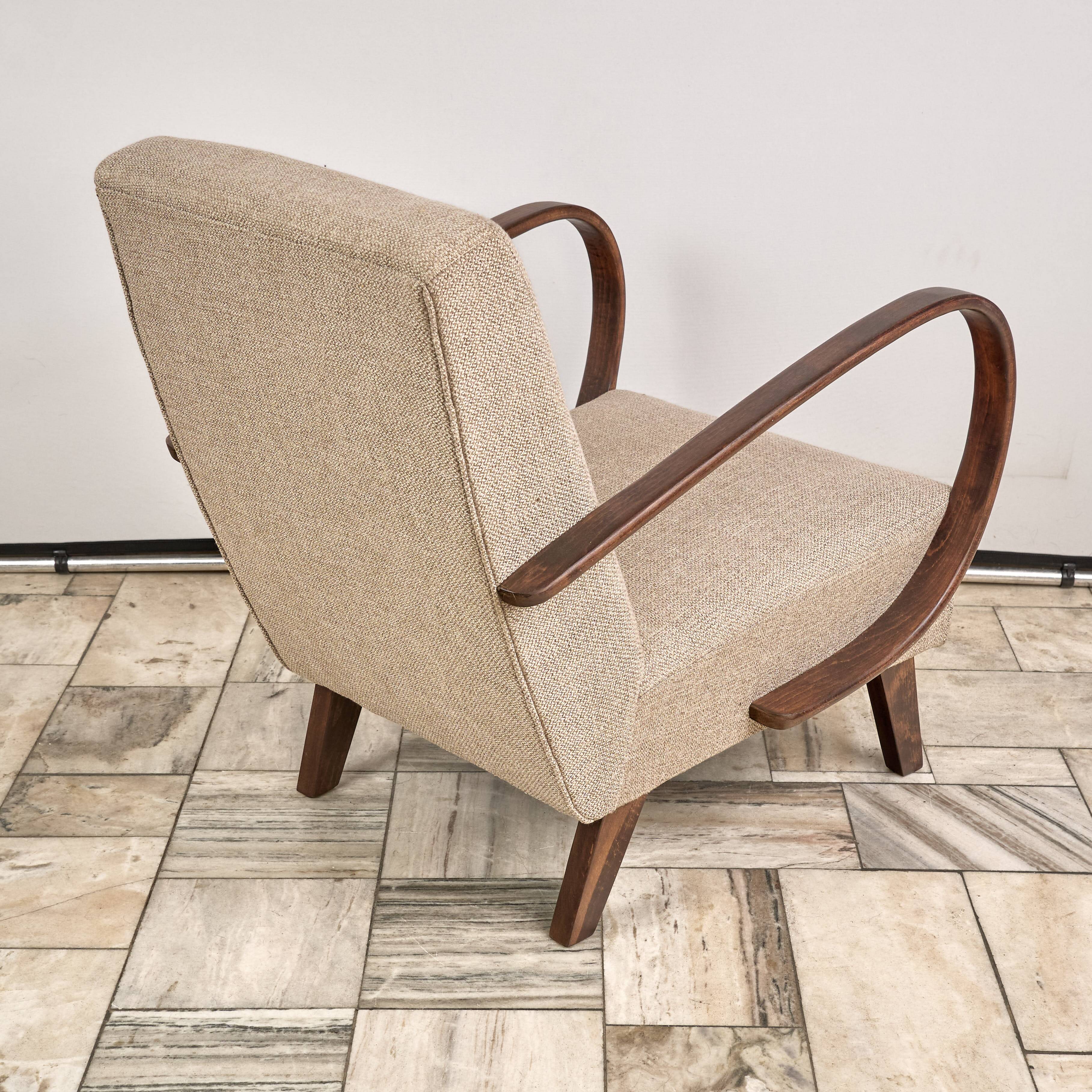 H 410 Armchair designed by Jindrich Halabala, 1940s, Czechoslovakia