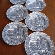 6 English flat plates Bursley "The Posthouse"