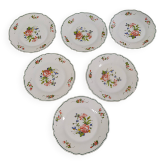 set of 6 arcopal ronsard dessert plates - 19cm