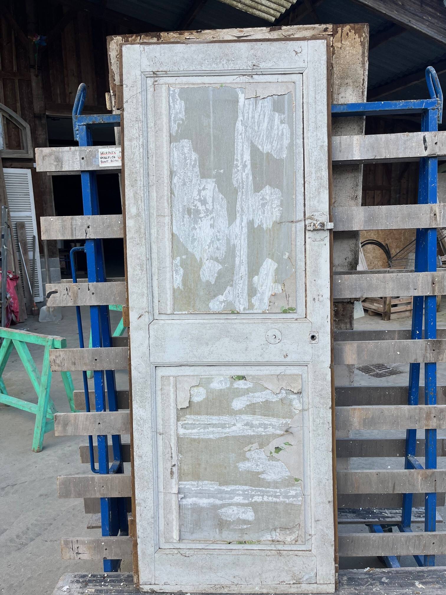 old painted oak door