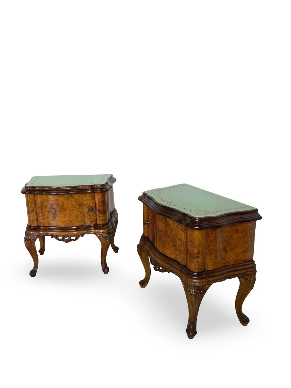 Italian Chippendale bed side tables/nightstands, 1940s/1950s.