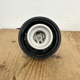 Industrial Bakelite Pendant Light with Frosted Glass, 1970s