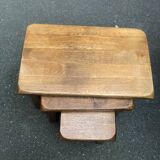 Brutalist oak trundle table, year 70, holland