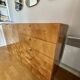 Vintage sideboard in burl wood and gilded brass