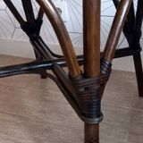 Pair of vintage bistro chairs in bamboo and canework