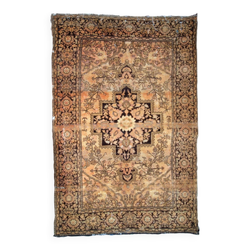 Handmade antique Persian Sarouk Farahan 3.4' x 5.3' (103cm x 161cm) 1880s - 1B733