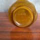 Ancien Vase Verre Moulé Jaune Orange Ambrée Made In Italy Vintage