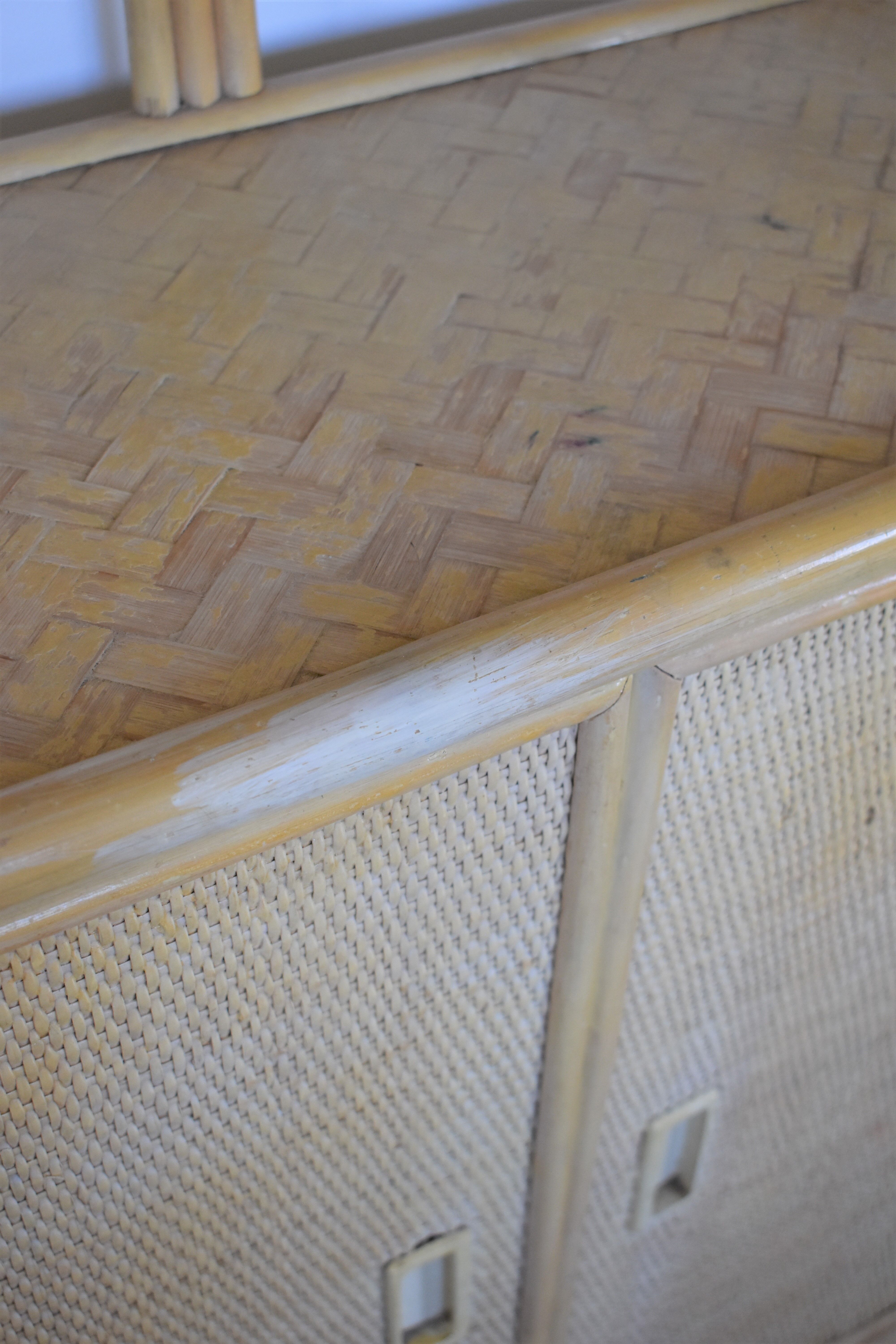 High shelf in vintage rattan