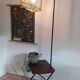 Floor lamp with magazine rack and shelf 50's