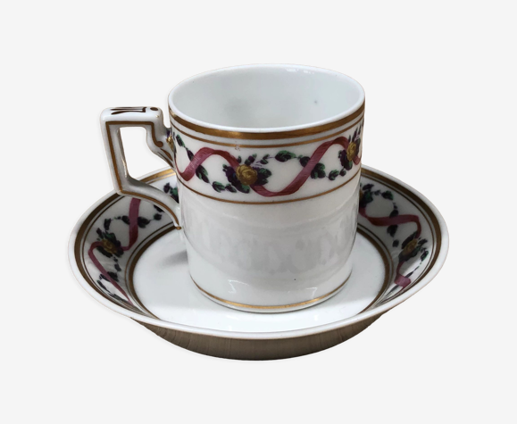 Tasse à moka & sous-tasse en porcelaine Richard Ginori