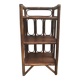 Petite étagère vintage en bois et rotin