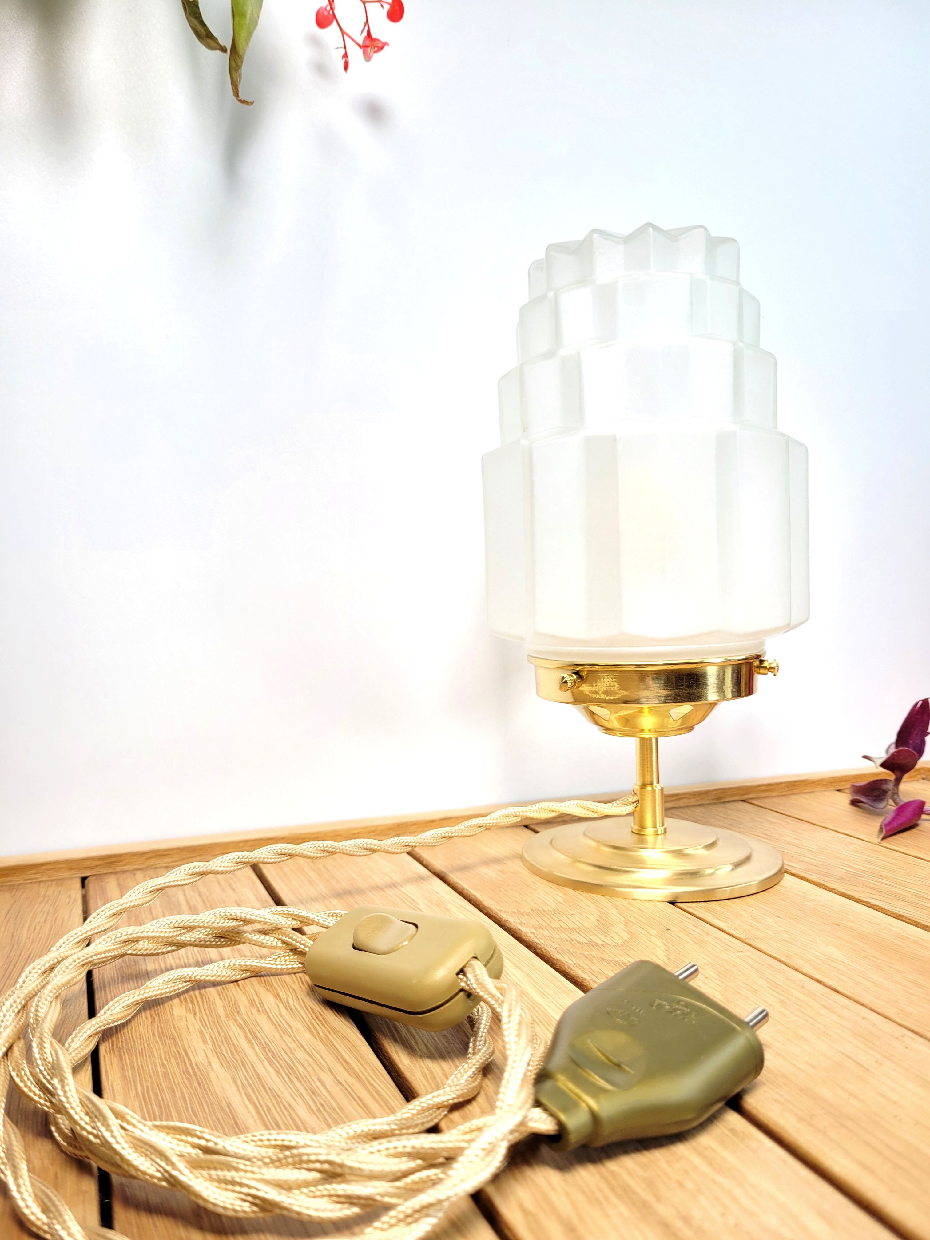 Skyscraper globe lamp & brass