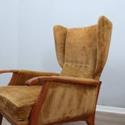 1950s Camea Italian reclining armchairs dralon velvet, set of 2