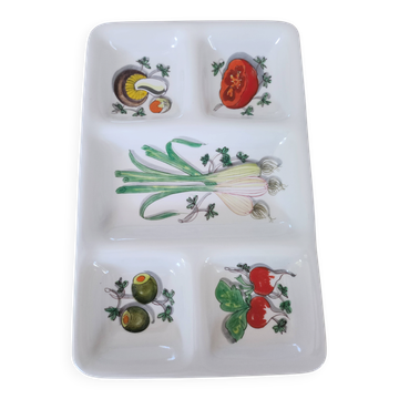 Large vintage ceramic hors d'oeuvre / antipasti platter Mancer (Italy)