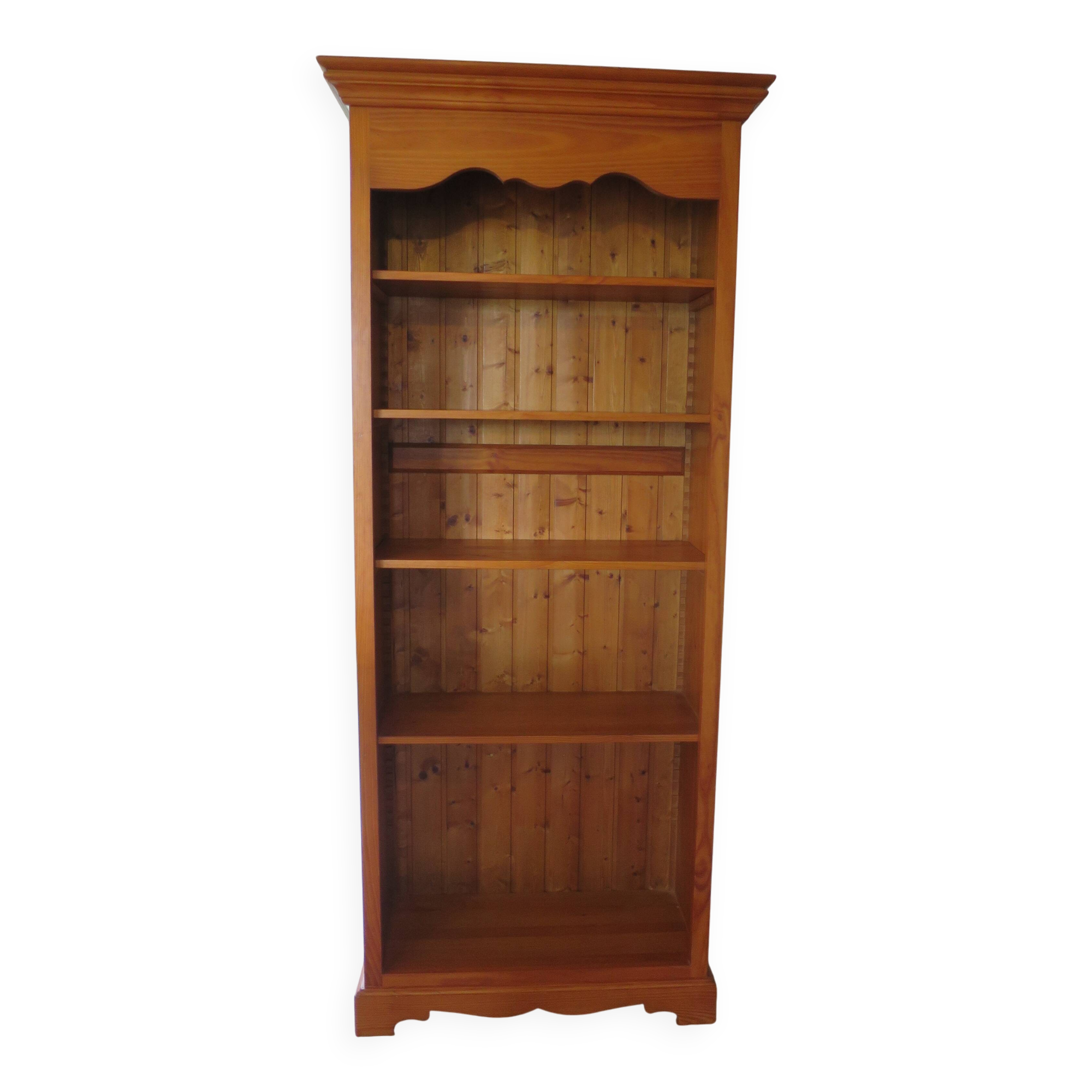 Beautiful bookshelf - solid pine - 5 shelves - country style - natural colour