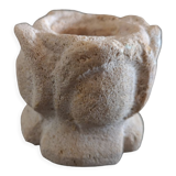 Candlestick in carved stone, signed