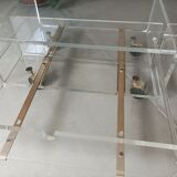 Console en plexiglas par David Lange vintage 1980