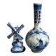 Lot vase Delft et moulin anciens