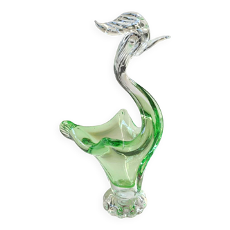 Empty pocket/Swan figurine, in the Murano style. In blown art glass. High 22 cm