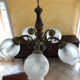 Lustre verre et bois et laiton