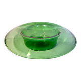 Bol de centre en verre soufflé à la main vintage, Empoli, Italie, années 1970