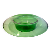 Bol de centre en verre soufflé à la main vintage, Empoli, Italie, années 1970