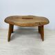 Brutalist solid wood side table /stool , 1970s