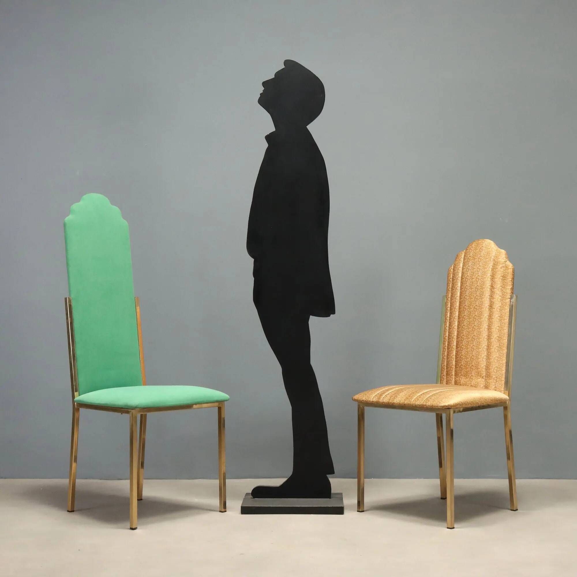 Vintage chairs Maison Jansen Sabot design Alain Delon 1970s
