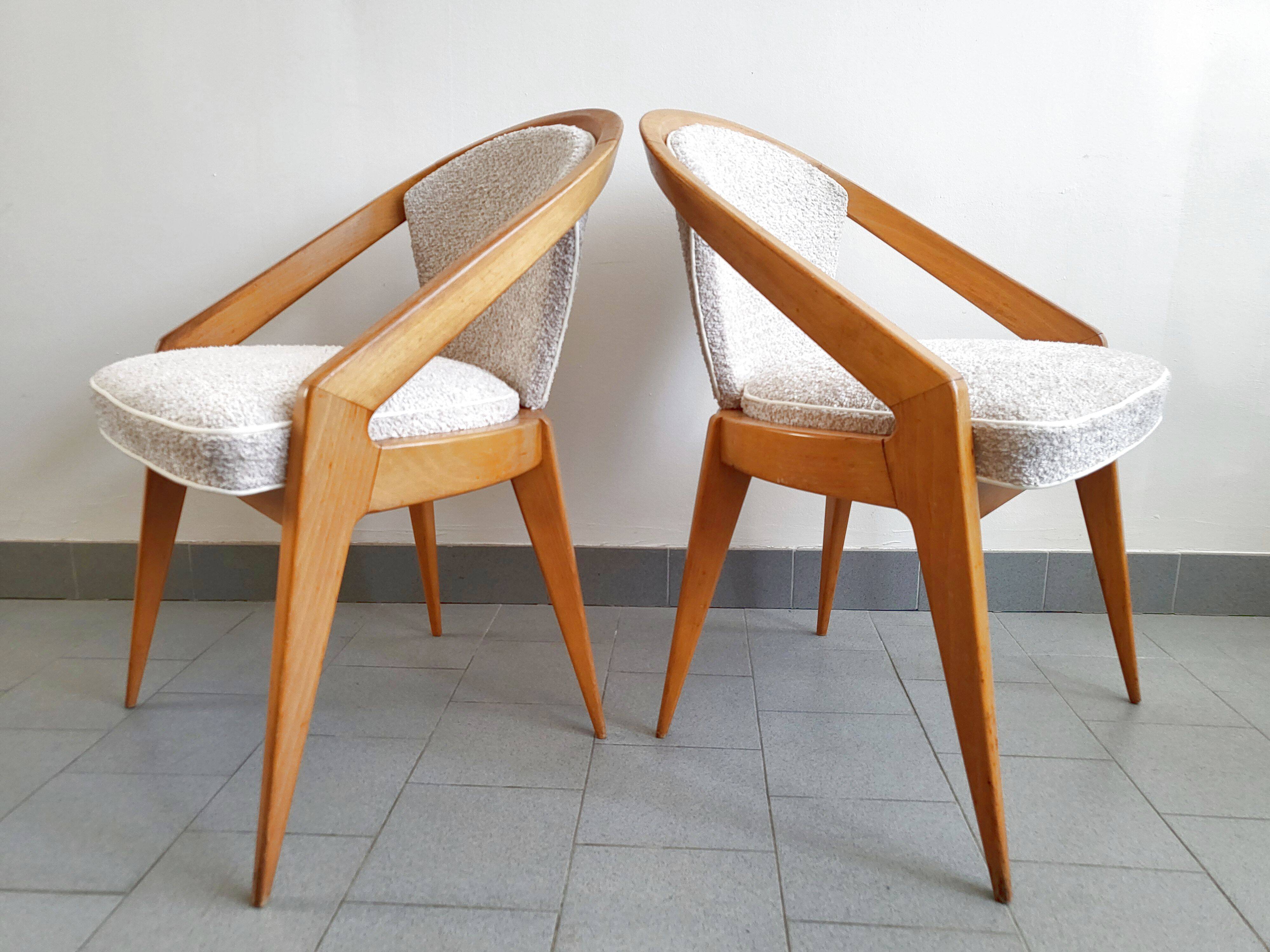 Set of 4 vintage chairs by Charles Ramos 1950
