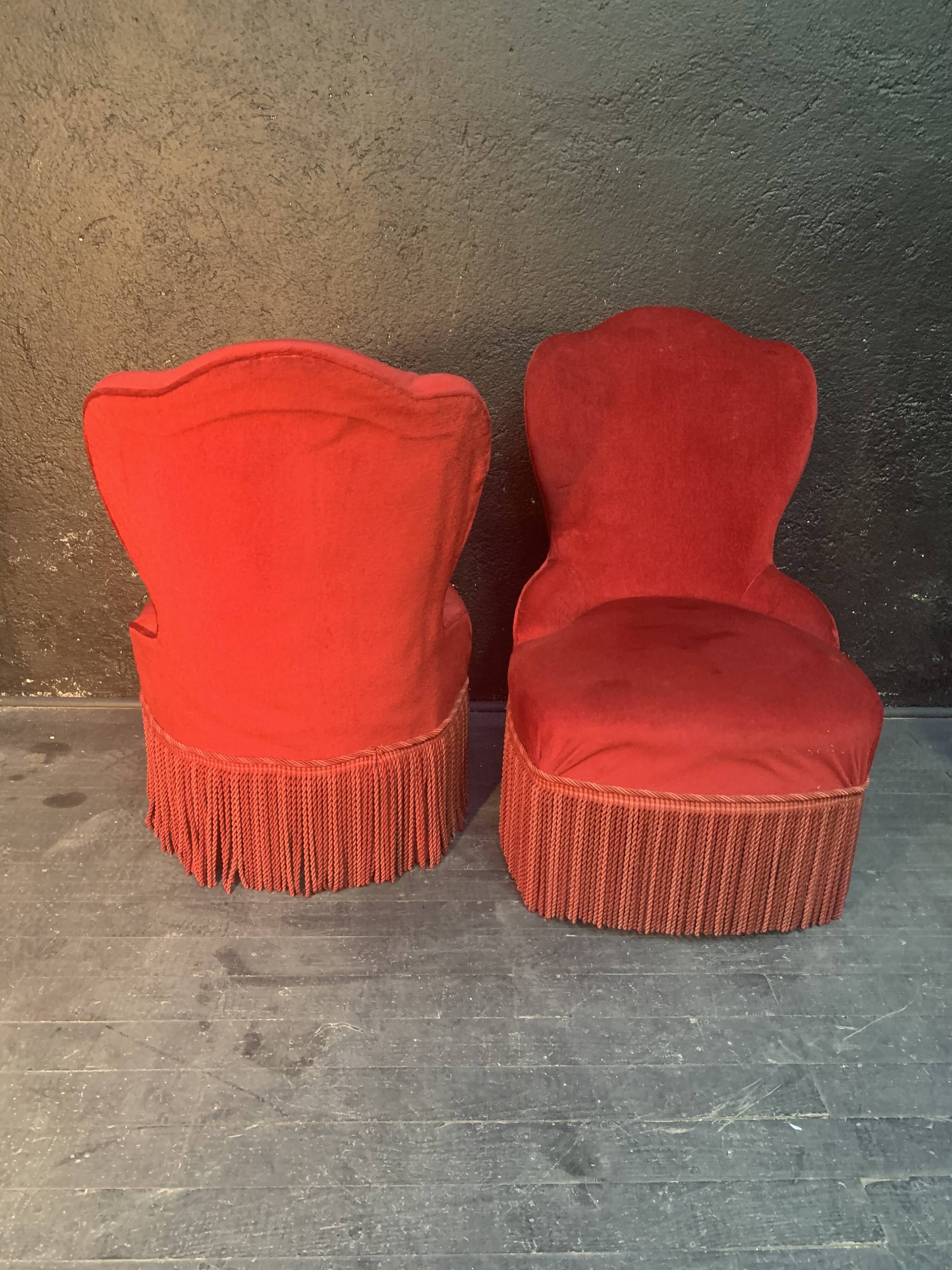 Paire de fauteuils crapaud