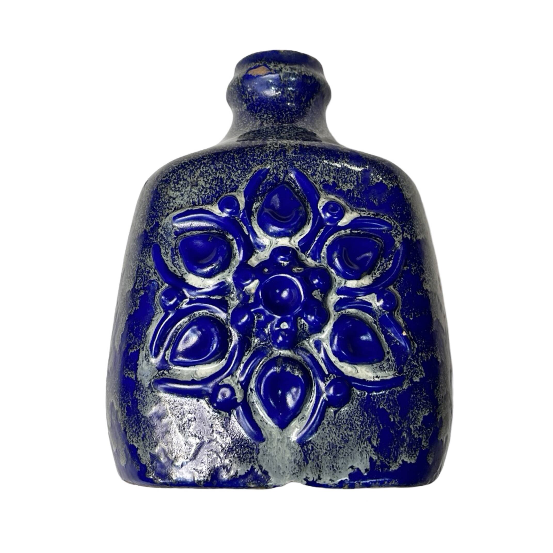 Cobalt blue, large, ceramic vase Strehla Keramik, Germany 1960s