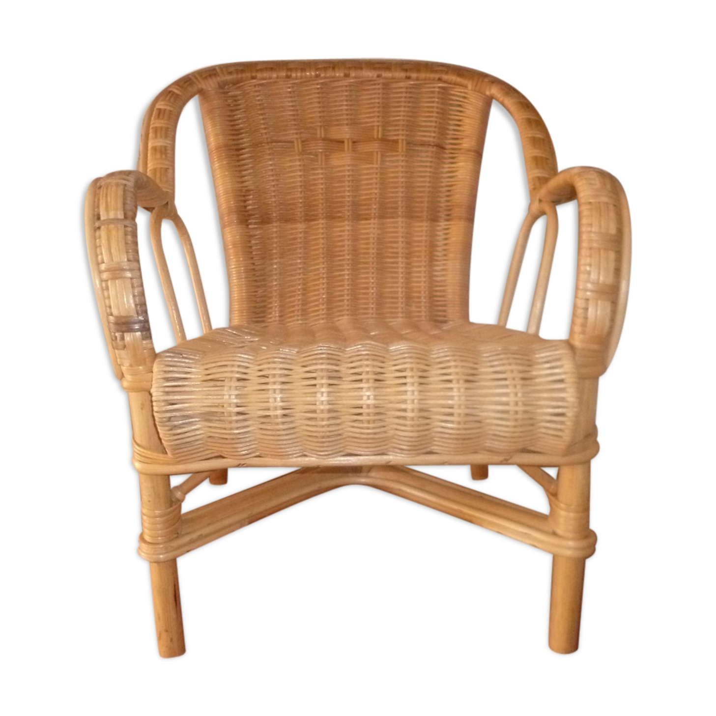 Armchair child vintage rattan wicker